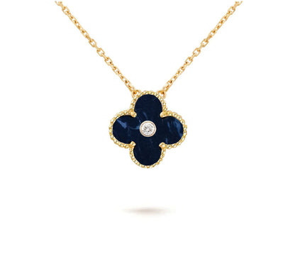 [Legend]15MM CLOVER FLOWER DIAMOND PENDANT NECKLACE COLLECTION