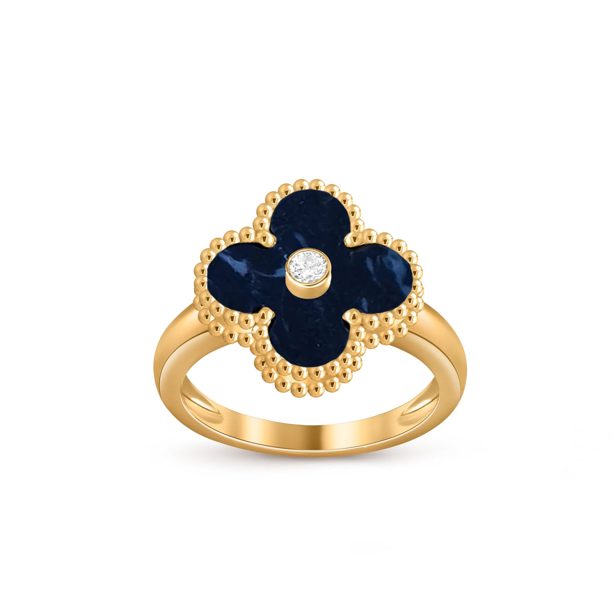 [Legend]LUCKY CLOVER DIAMOND-ACCENT GOLD RING COLLECTION
