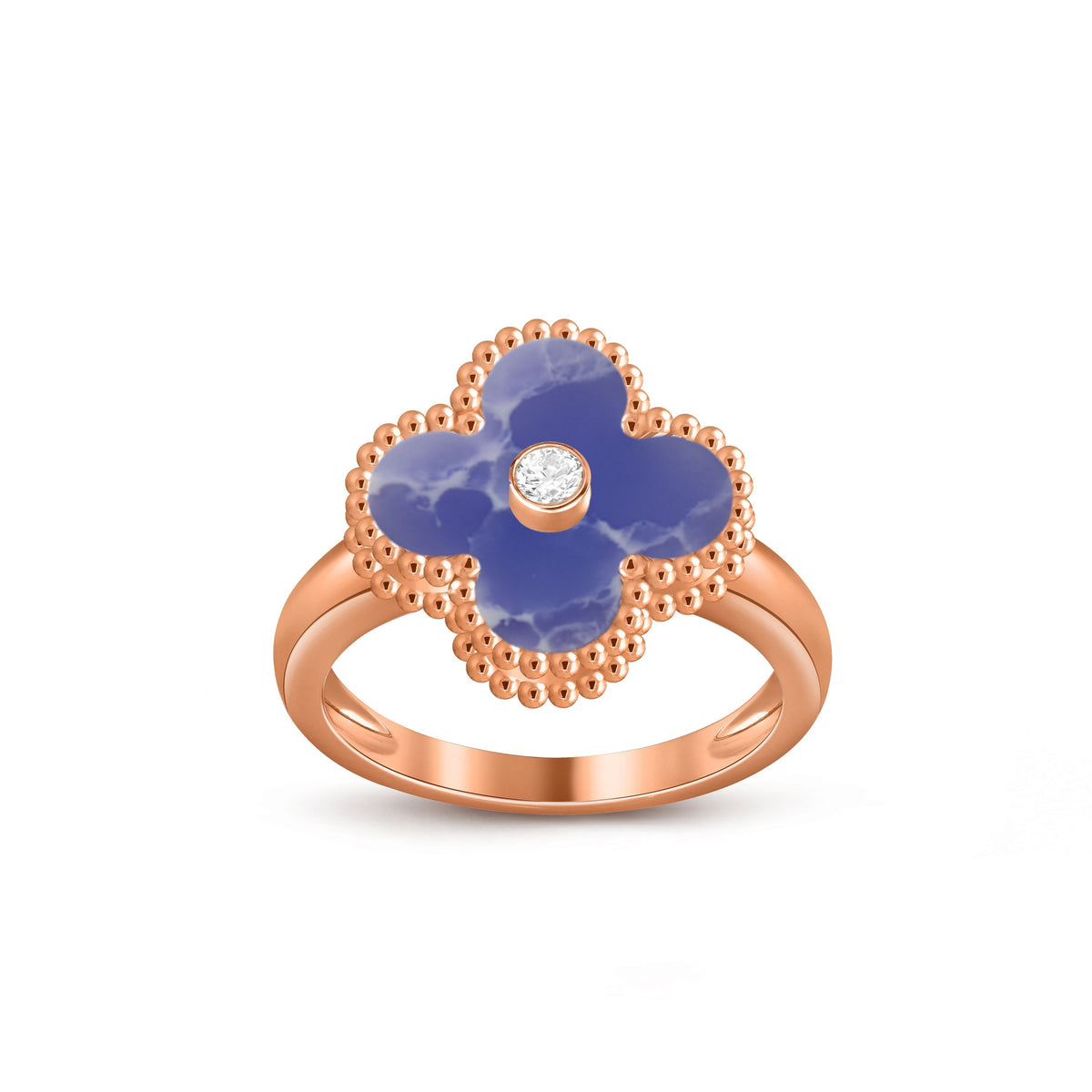 [Legend]LUCKY CLOVER DIAMOND-ACCENT ROSE GOLD RING COLLECTION