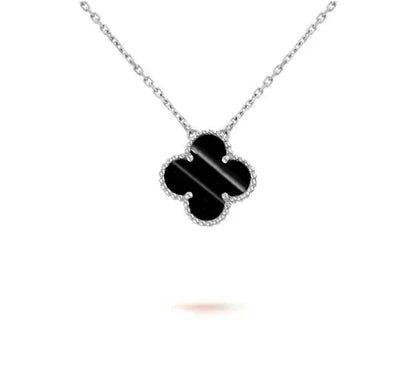 [Legend]15MM CLOVER FLOWER PENDANT NECKLACE WHITE GOLD COLLECTION