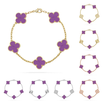 [Legend]LUCKY CLOVER 5-MOTIF BRACELET - VIOLET COLLECTION