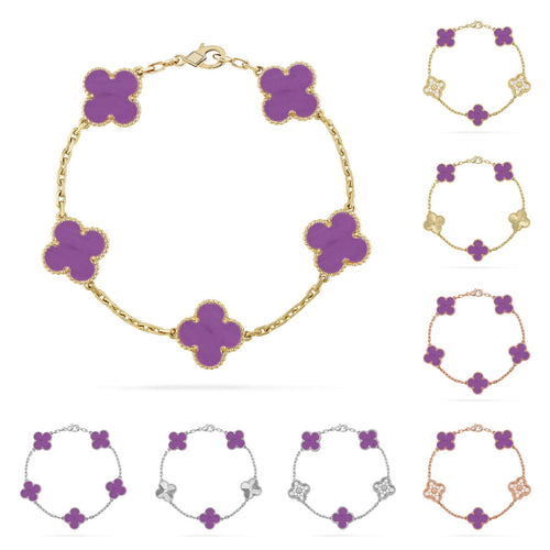 [Legend]LUCKY CLOVER 5-MOTIF BRACELET - VIOLET COLLECTION