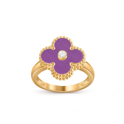 [Legend]LUCKY CLOVER DIAMOND-ACCENT GOLD RING COLLECTION