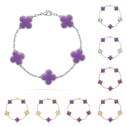 [Legend]LUCKY CLOVER 5-MOTIF BRACELET - LAVENDER COLLECTION