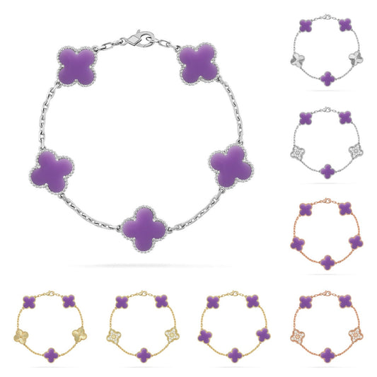 [Legend]LUCKY CLOVER 5-MOTIF BRACELET - LAVENDER COLLECTION