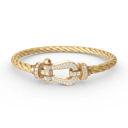 [Legend]FORCE LARGE HORSESHOE FULL DIAMOND BRACELET - GOLD