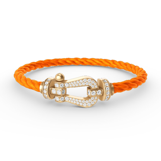 [Legend]FORCE LARGE HORSESHOE FULL DIAMOND BRACELET - GOLD