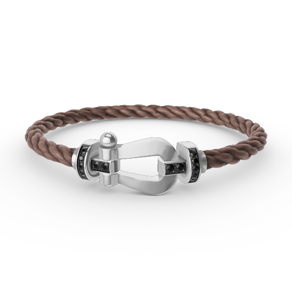 [Legend]FORCE LARGE HORSESHOE BLACK DIAMOND BRACELET - WHITE GOLD
