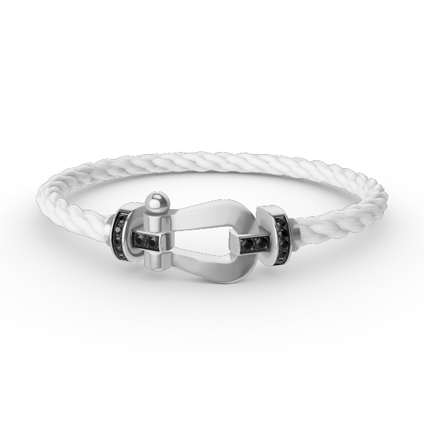 [Legend]FORCE LARGE HORSESHOE BLACK DIAMOND BRACELET - WHITE GOLD