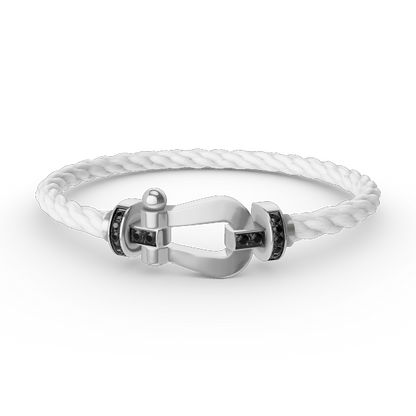 [Legend]FORCE LARGE HORSESHOE BLACK DIAMOND BRACELET - WHITE GOLD