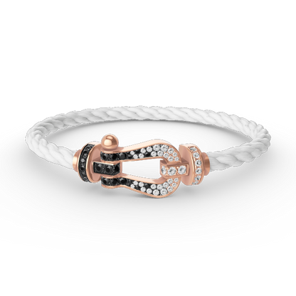 [Legend]FORCE LARGE HORSESHOE BLACK & WHITE DIAMOND BRACELET - ROSE GOLD