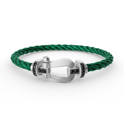 [Legend]FORCE LARGE HORSESHOE BLACK DIAMOND BRACELET - WHITE GOLD