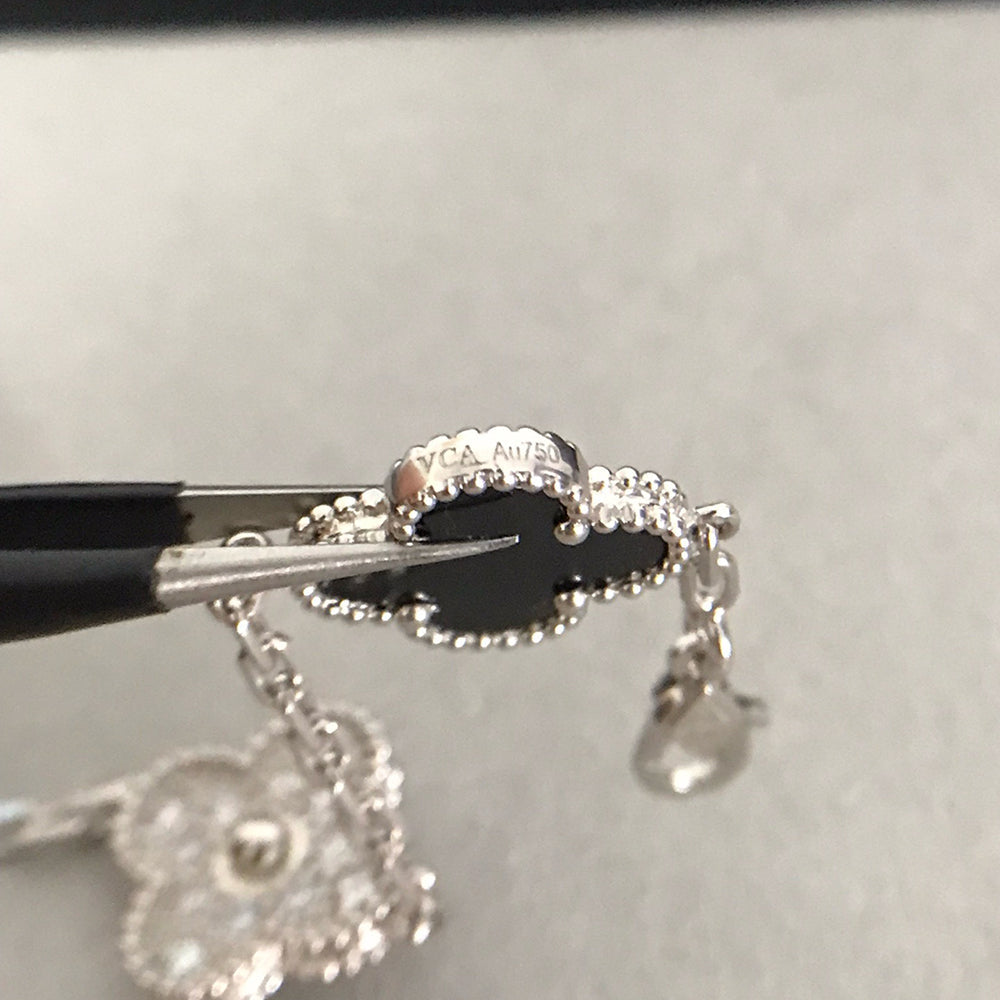 [Legend]LUCKY CLOVER 5-MOTIF BRACELET - BLACK OXNY COLLECTION