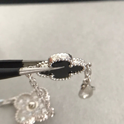 [Legend]LUCKY CLOVER 5-MOTIF BRACELET - BLACK OXNY COLLECTION