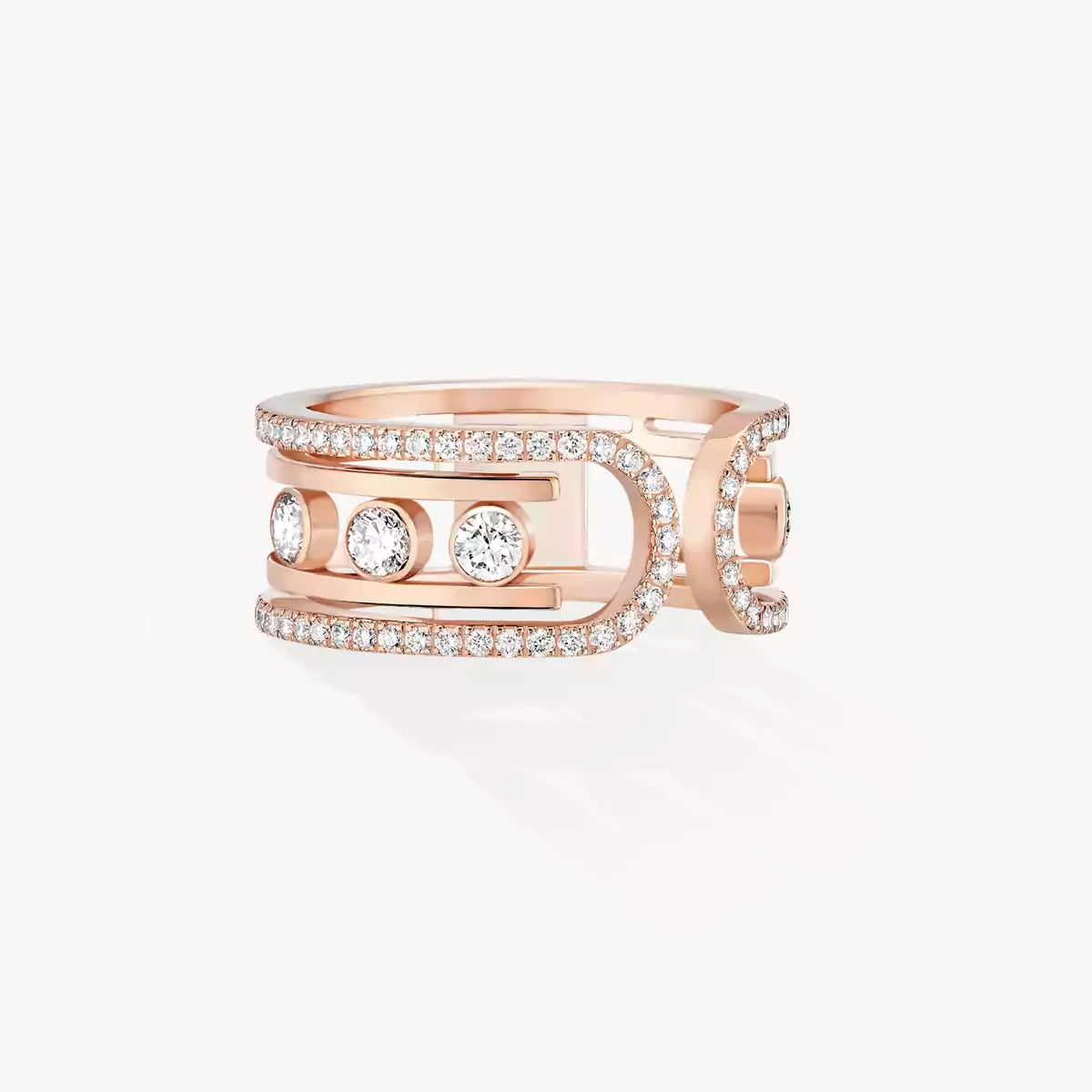 [Legend]OPEN MOVE 10-DIAMOND PAVÉ RING