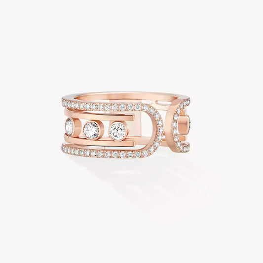 [Legend]OPEN MOVE 10-DIAMOND PAVÉ RING