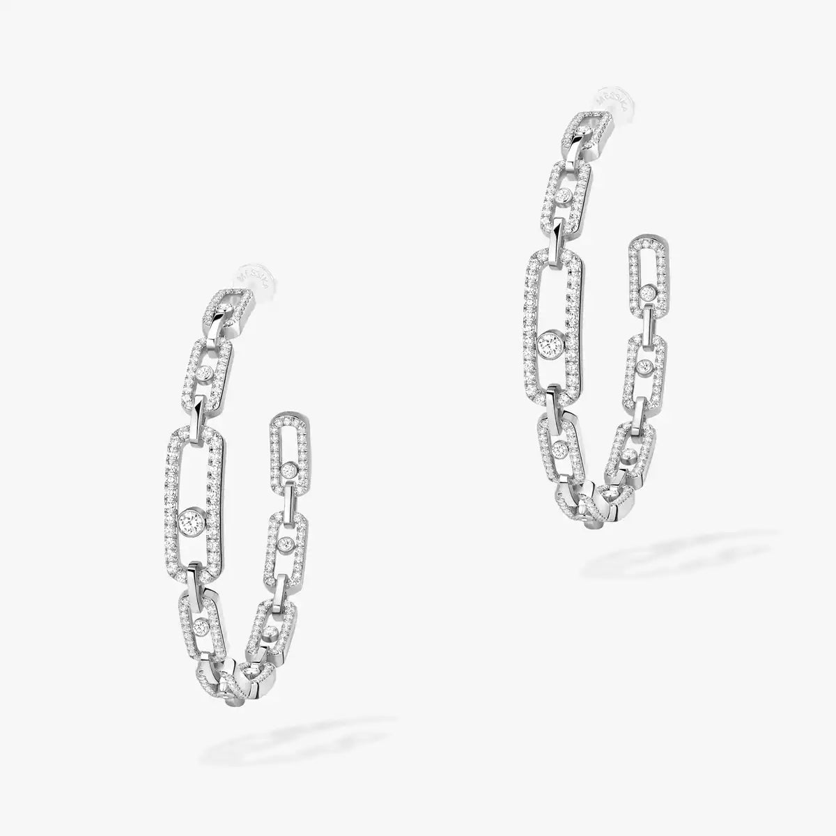 [Legend]MOVE LINK KINETIC DIAMOND HOOP EARRINGS