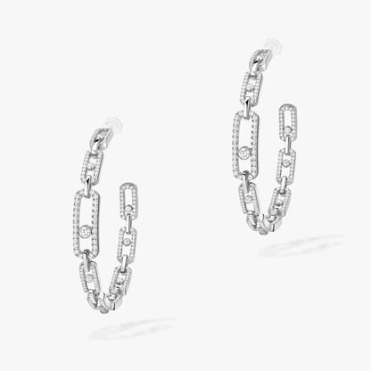 [Legend]MOVE LINK KINETIC DIAMOND HOOP EARRINGS