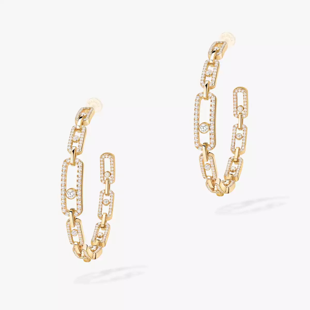 [Legend]MOVE LINK KINETIC DIAMOND HOOP EARRINGS