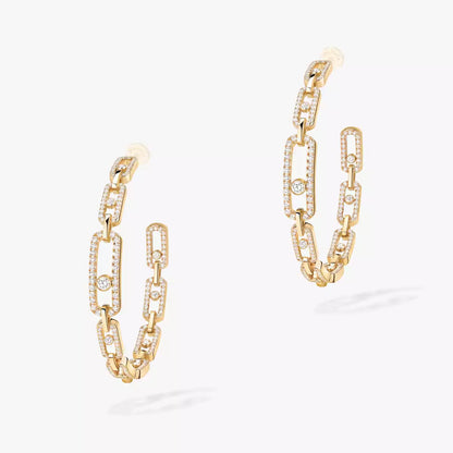 [Legend]MOVE LINK KINETIC DIAMOND HOOP EARRINGS