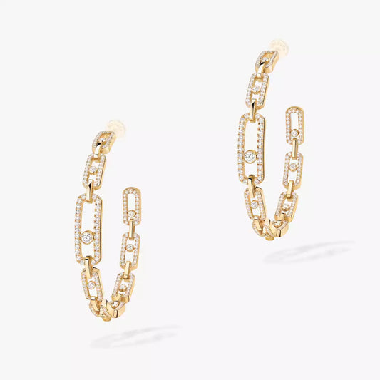 [Legend]MOVE LINK KINETIC DIAMOND HOOP EARRINGS