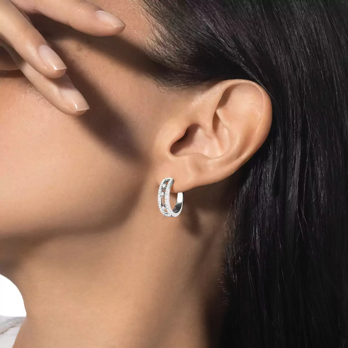 [Legend]MOVE PAVÉ DIAMOND HOOP EARRINGS