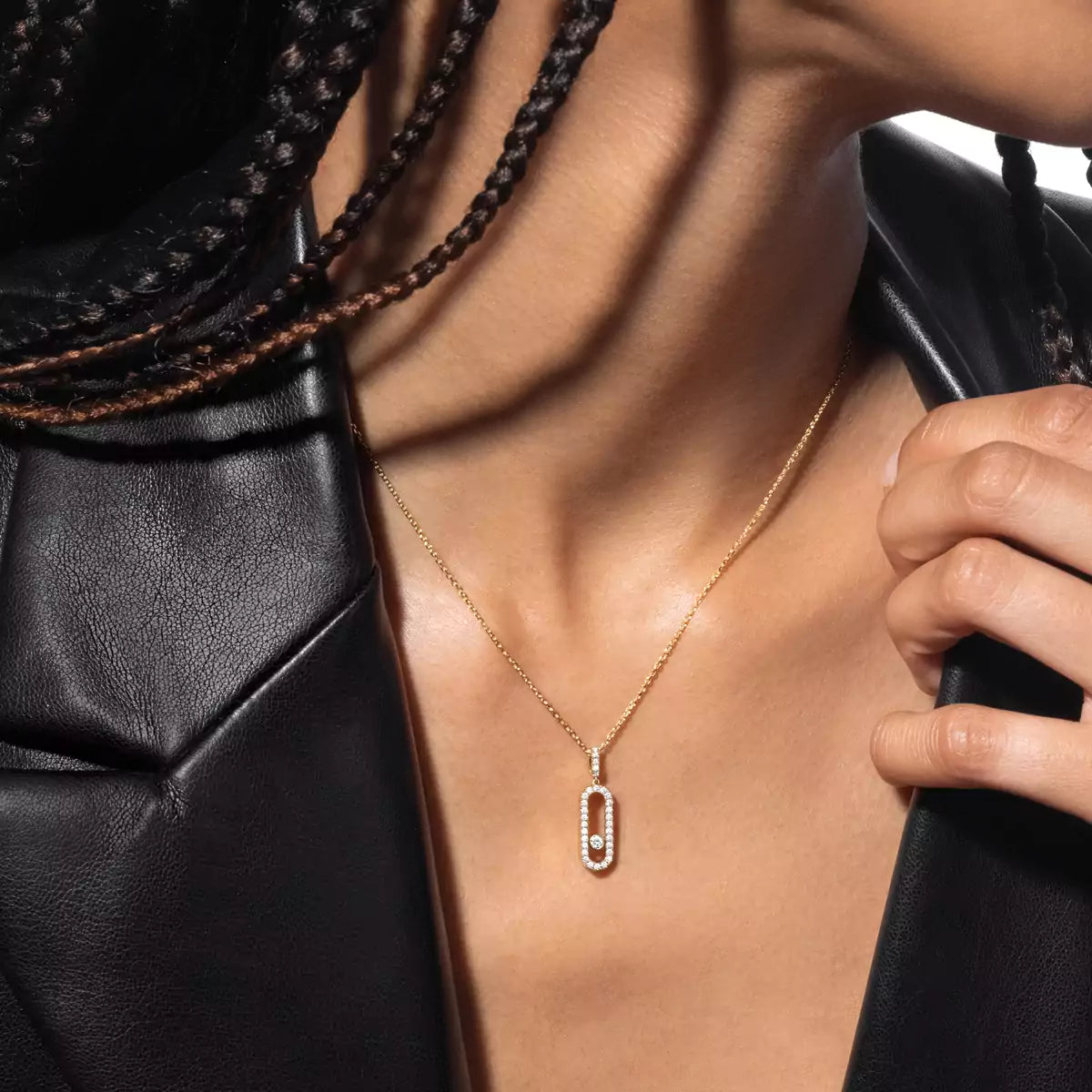 [Legend]MOVE UNO FULL PAVÉ DIAMOND NECKLACE