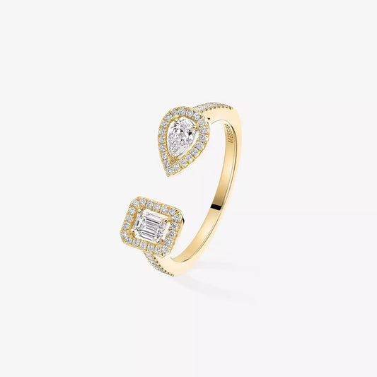 [Legend]OPEN SUGAR CUBE & TEARDROP PAVÉ DIAMOND RING