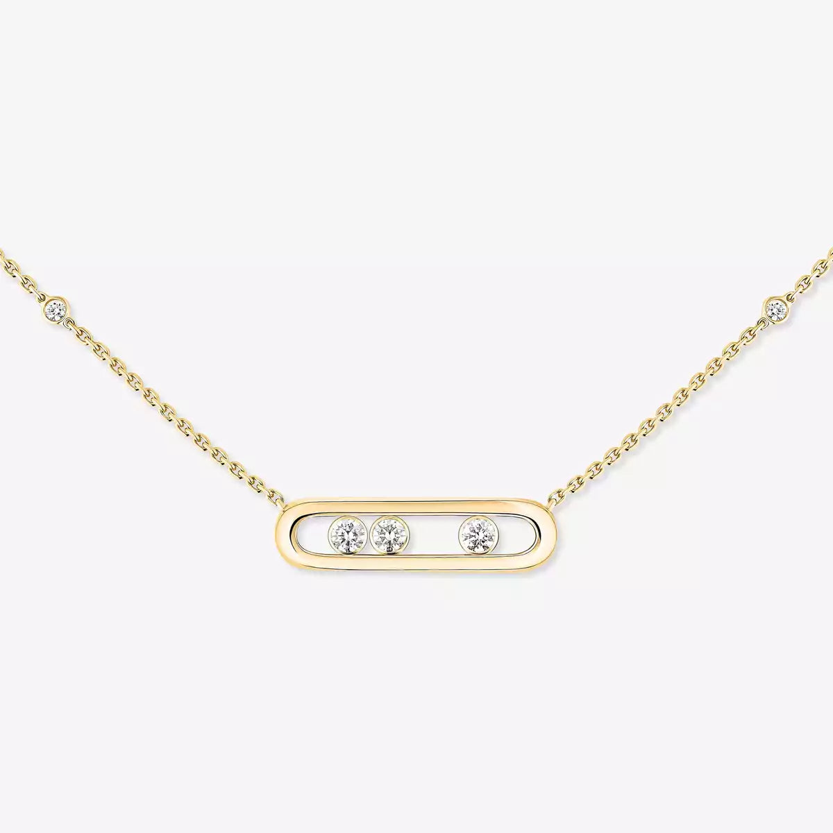 [Legend]MOVE PAVÉ PENDANT 4 MOVING DIAMONDS NECKLACE