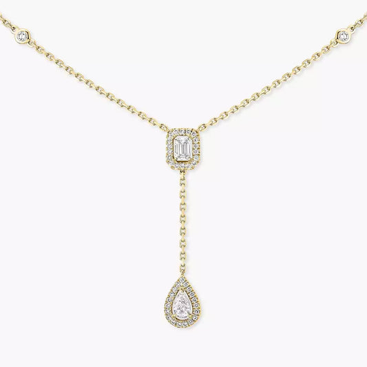 [Legend]SUGAR CUBE & TEARDROP FULL PAVÉ NECKLACE