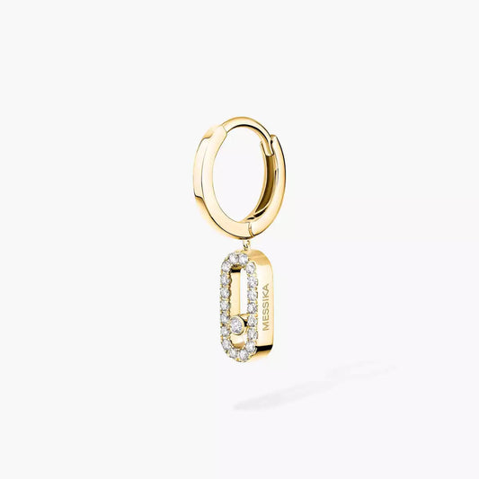 [Legend]MOVE UNO SINGLE DIAMOND HOOP EARRINGS