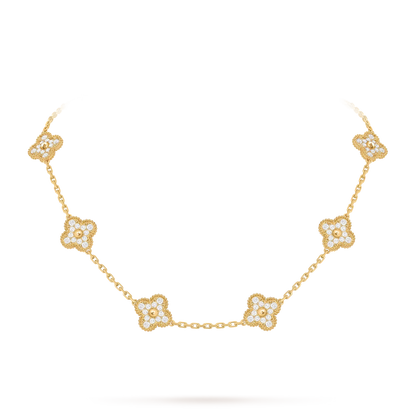 [Legend]CLASSIC LUCKY 10-MOTIF CLOVER NECKLACE GOLD COLLECTION