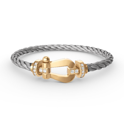 [Legend]FORCE LARGE HORSESHOE HALF DIAMOND BRACELET - GOLD