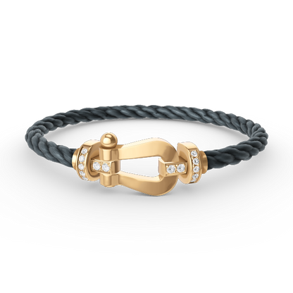 [Legend]FORCE LARGE HORSESHOE HALF DIAMOND BRACELET - GOLD