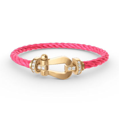 [Legend]FORCE LARGE HORSESHOE HALF DIAMOND BRACELET - GOLD