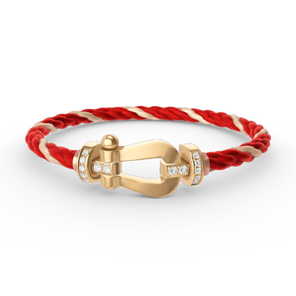 [Legend]FORCE LARGE HORSESHOE HALF DIAMOND BRACELET - GOLD