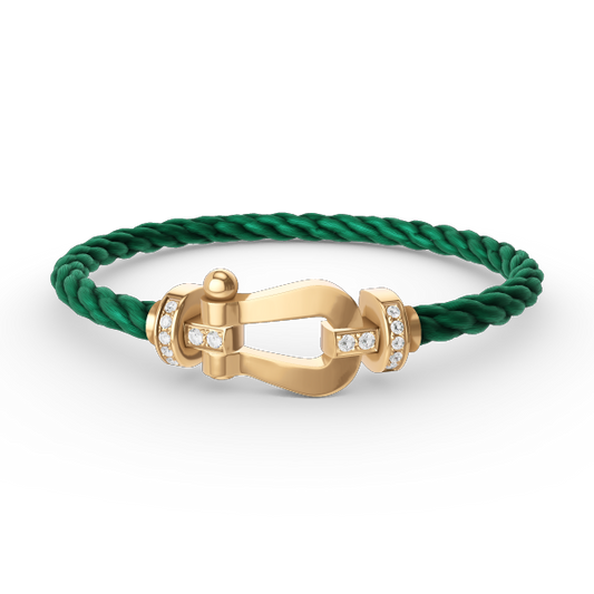 [Legend]FORCE LARGE HORSESHOE HALF DIAMOND BRACELET - GOLD