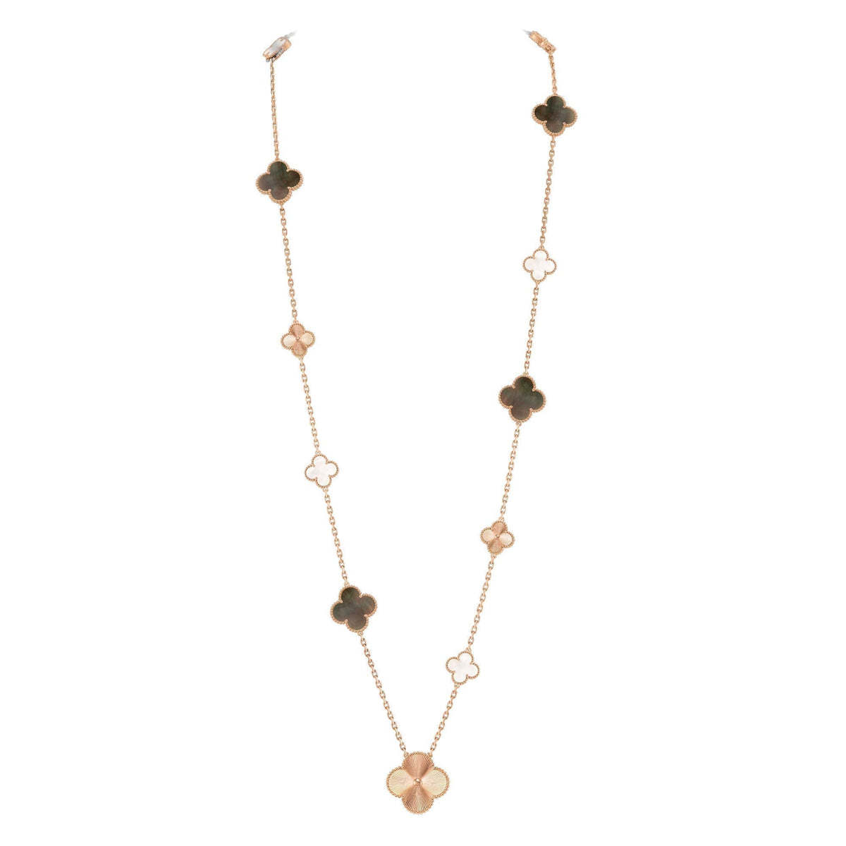 [Legend]DETACHABLE 15-MOTIF CLOVER STATEMENT SET - GREY MOTHER-OF-PEARL & LASER