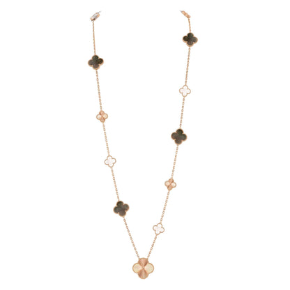[Legend]DETACHABLE 15-MOTIF CLOVER STATEMENT SET - GREY MOTHER-OF-PEARL & LASER