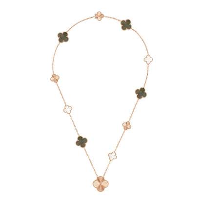 [Legend]DETACHABLE 15-MOTIF CLOVER STATEMENT SET - GREY MOTHER-OF-PEARL & LASER