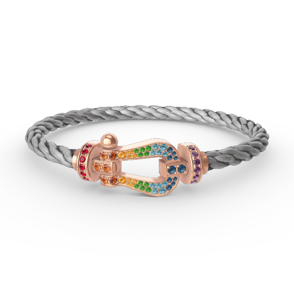[Legend]FORCE LARGE HORSESHOE COLORED DIAMOND BRACELET - ROSE GOLD