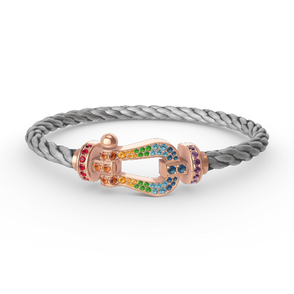 [Legend]FORCE LARGE HORSESHOE COLORED DIAMOND BRACELET - ROSE GOLD