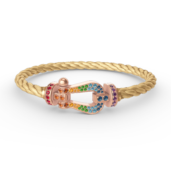 [Legend]FORCE LARGE HORSESHOE COLORED DIAMOND BRACELET - ROSE GOLD
