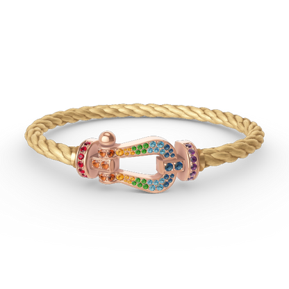 [Legend]FORCE LARGE HORSESHOE COLORED DIAMOND BRACELET - ROSE GOLD