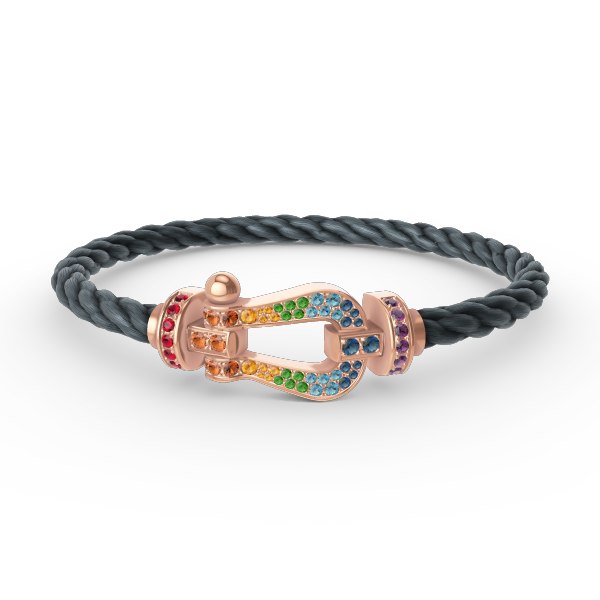 [Legend]FORCE LARGE HORSESHOE COLORED DIAMOND BRACELET - ROSE GOLD