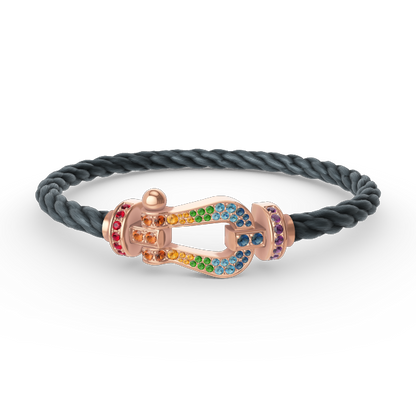 [Legend]FORCE LARGE HORSESHOE COLORED DIAMOND BRACELET - ROSE GOLD
