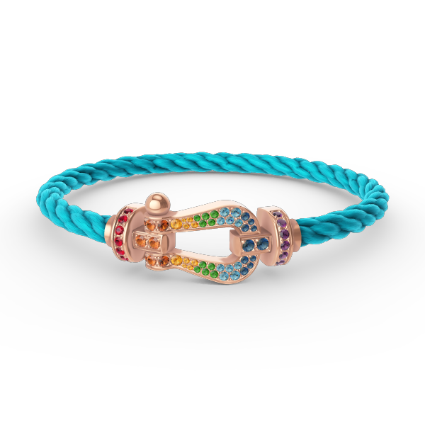 [Legend]FORCE LARGE HORSESHOE COLORED DIAMOND BRACELET - ROSE GOLD