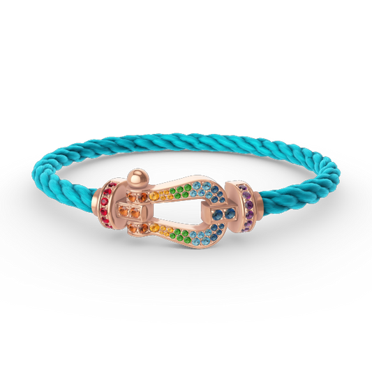 [Legend]FORCE LARGE HORSESHOE COLORED DIAMOND BRACELET - ROSE GOLD
