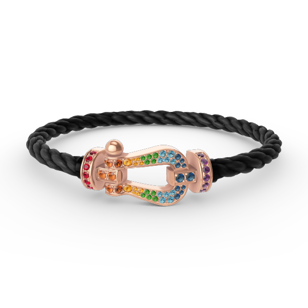 [Legend]FORCE LARGE HORSESHOE COLORED DIAMOND BRACELET - ROSE GOLD