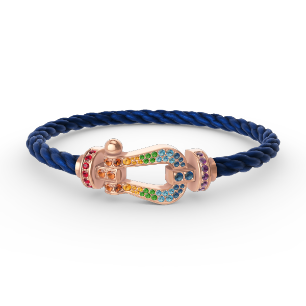 [Legend]FORCE LARGE HORSESHOE COLORED DIAMOND BRACELET - ROSE GOLD